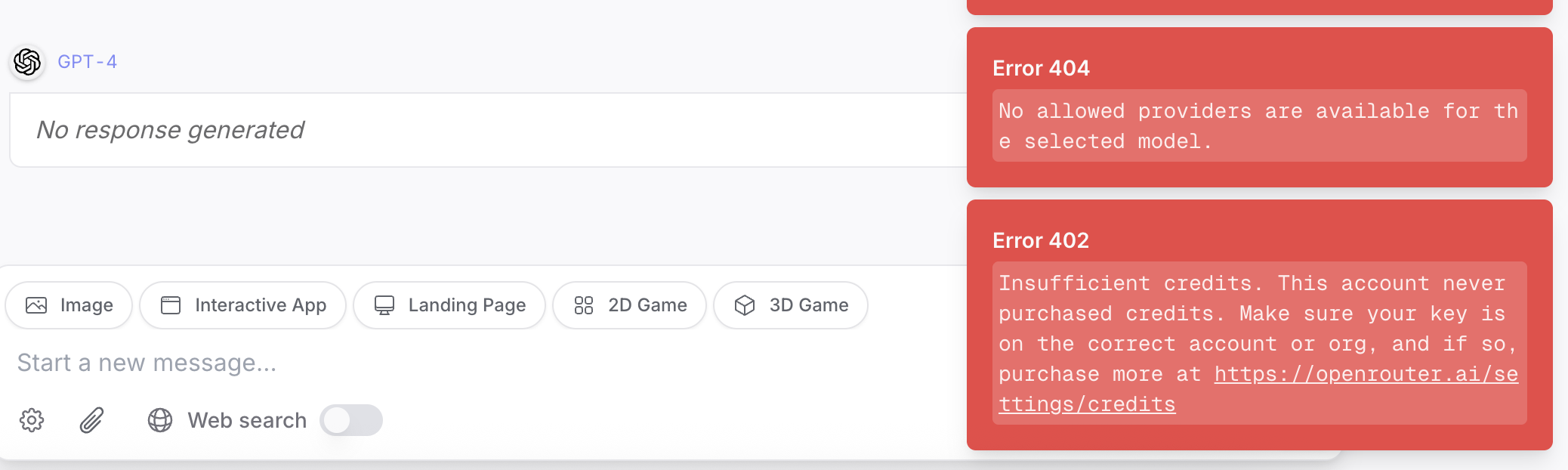 OpenRouter.dev requires credits even if you bring your own model